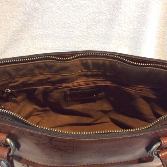 PATRICIA NASH Alessano Sig Map Print Riot Rust Large Tote Zip Top ~ NWT - Picture 9 of 10